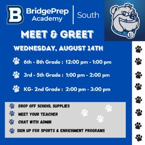 Meet & Greet is on Wednesday, August 14, 2024  